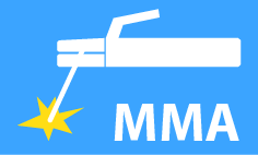 Svařování obalenou elektrodou (metoda MMA).
